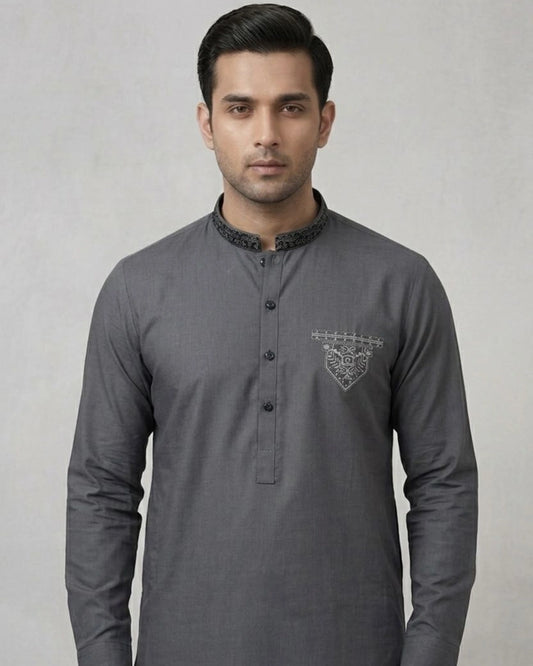 Cotton Embroidered Kurta Pajama