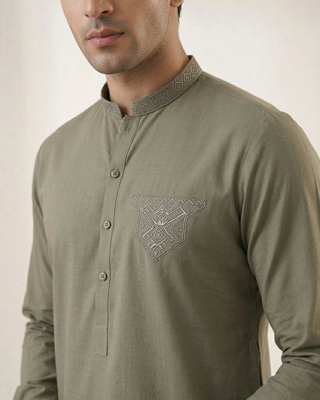 Cotton Embroidered Kurta Pajama