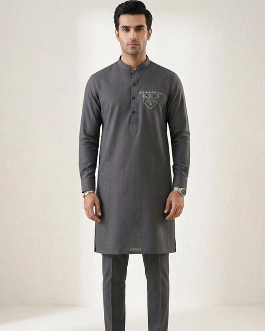Cotton Embroidered Kurta Pajama