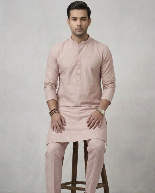 Cotton Embroidered Kurta Pajama