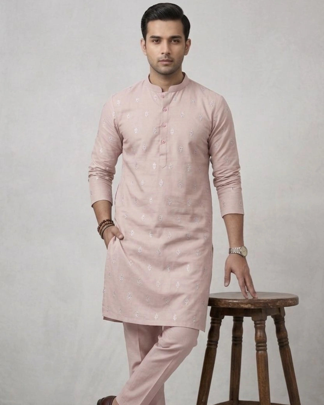 Cotton Embroidered Kurta Pajama