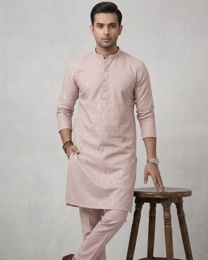 Cotton Embroidered Kurta Pajama