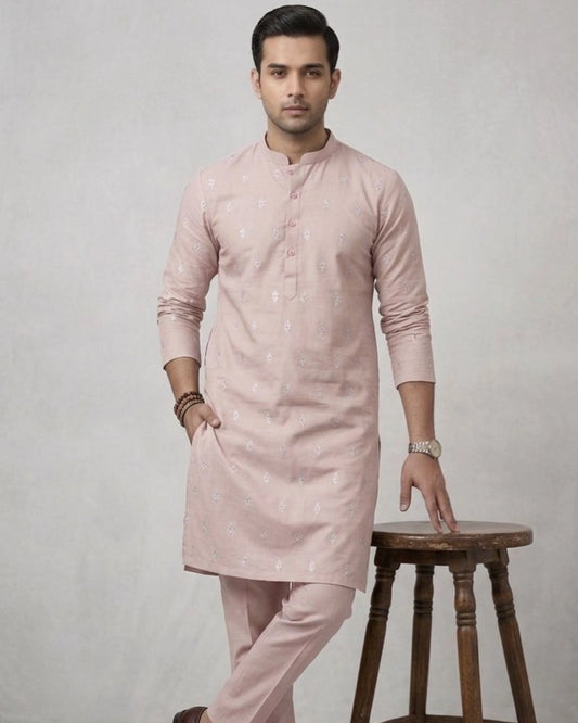 Cotton Embroidered Kurta Pajama