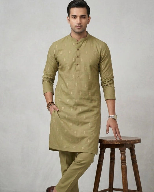Cotton Embroidered Kurta Pajama