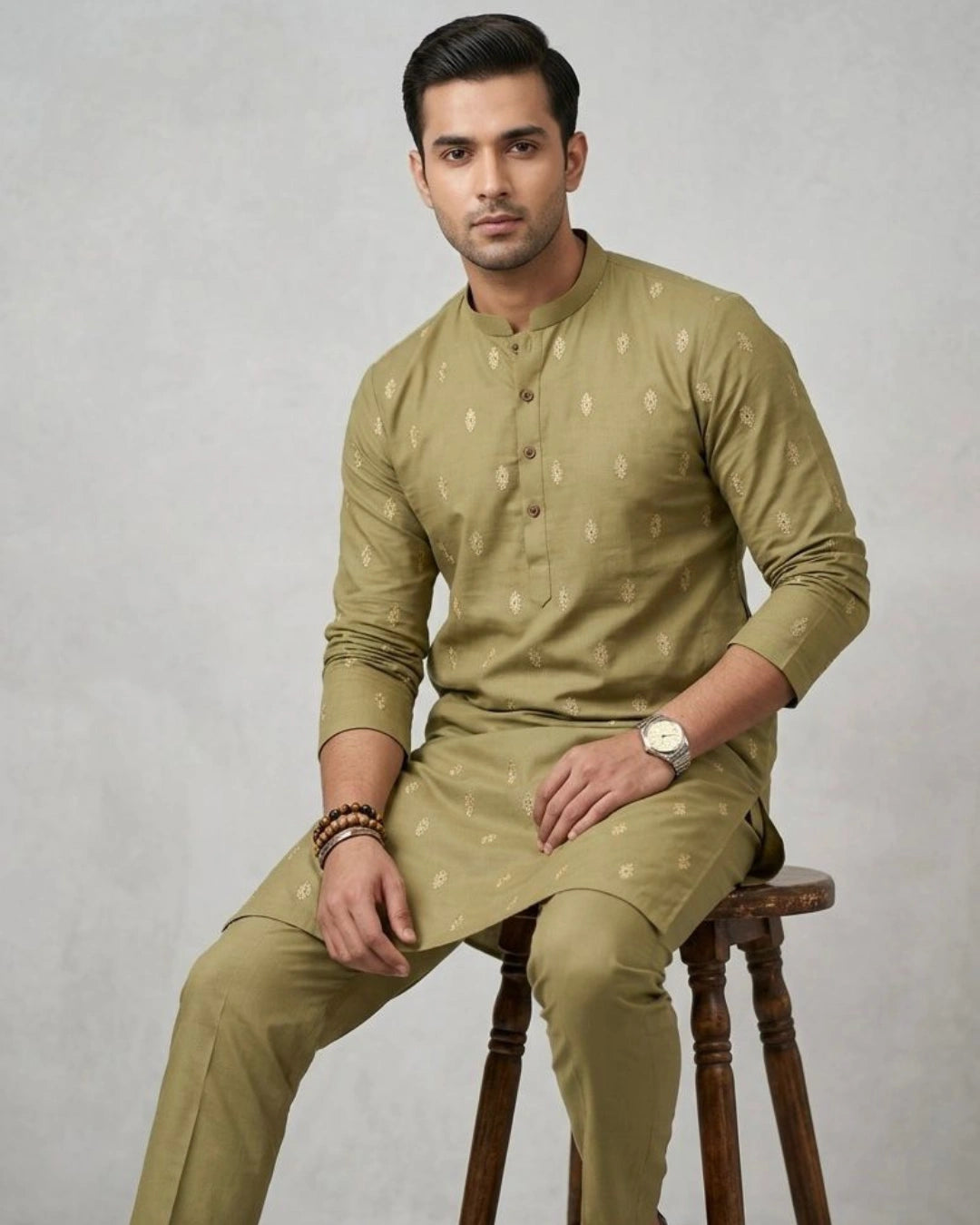 Cotton Embroidered Kurta Pajama