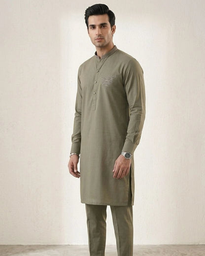 Cotton Embroidered Kurta Pajama
