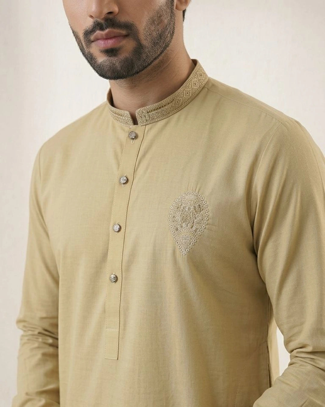 Cotton Embroidered Kurta Pajama