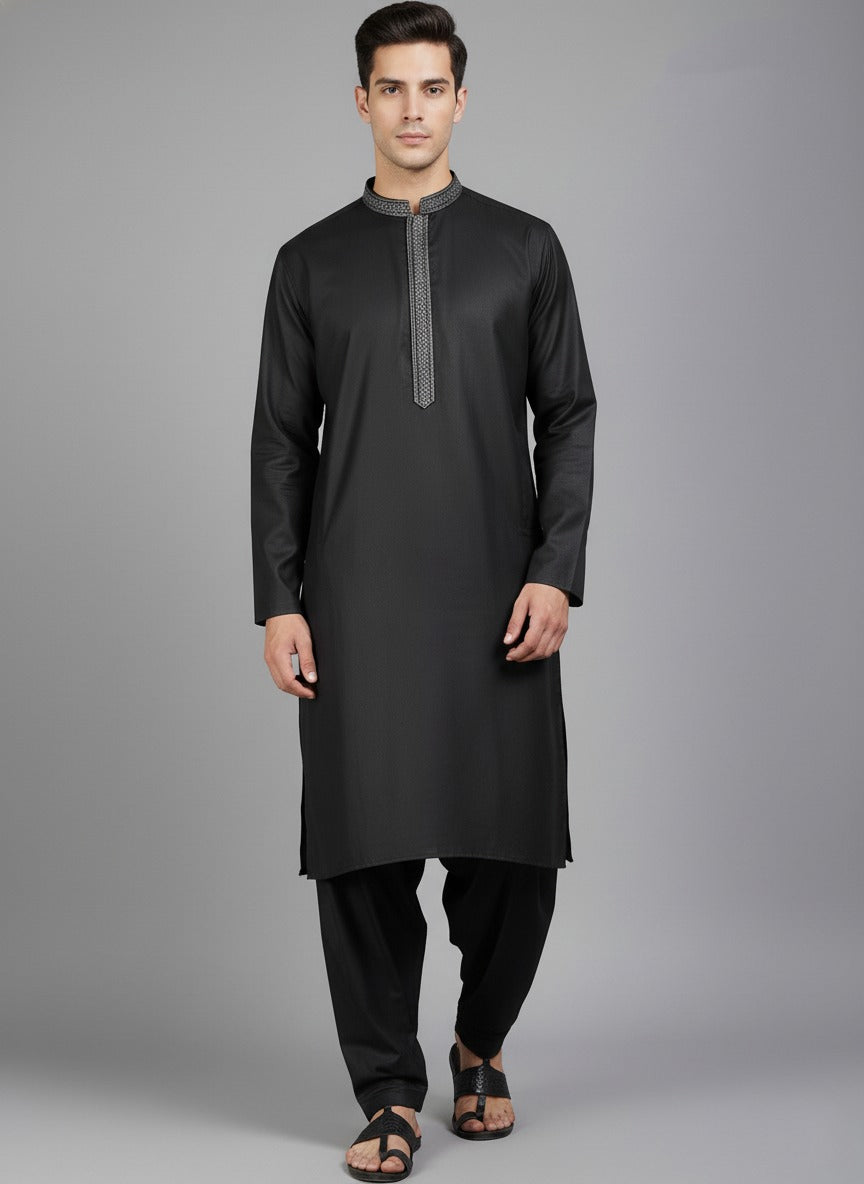 Black Embriodered Kurta Shalwar
