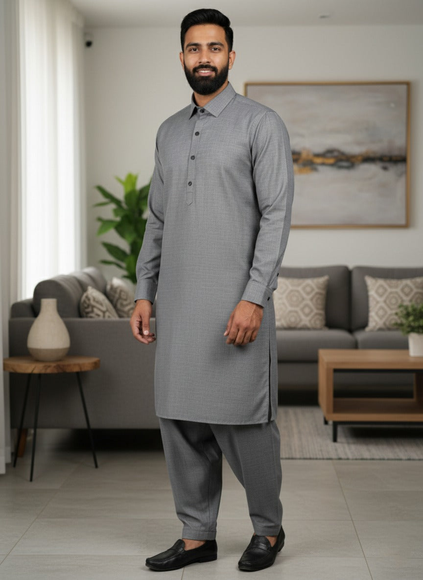 Classic Grey Kameez Shalwar