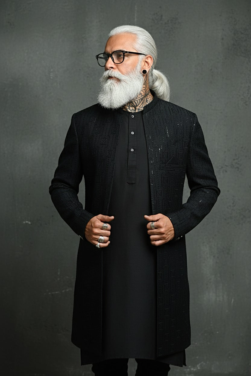 Premium Rao Silk Mid Long Coat