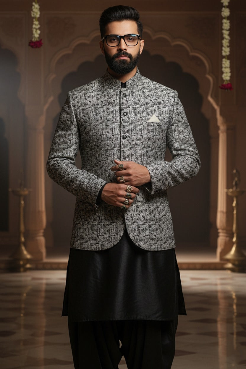 Self Banarsi Prince Coat