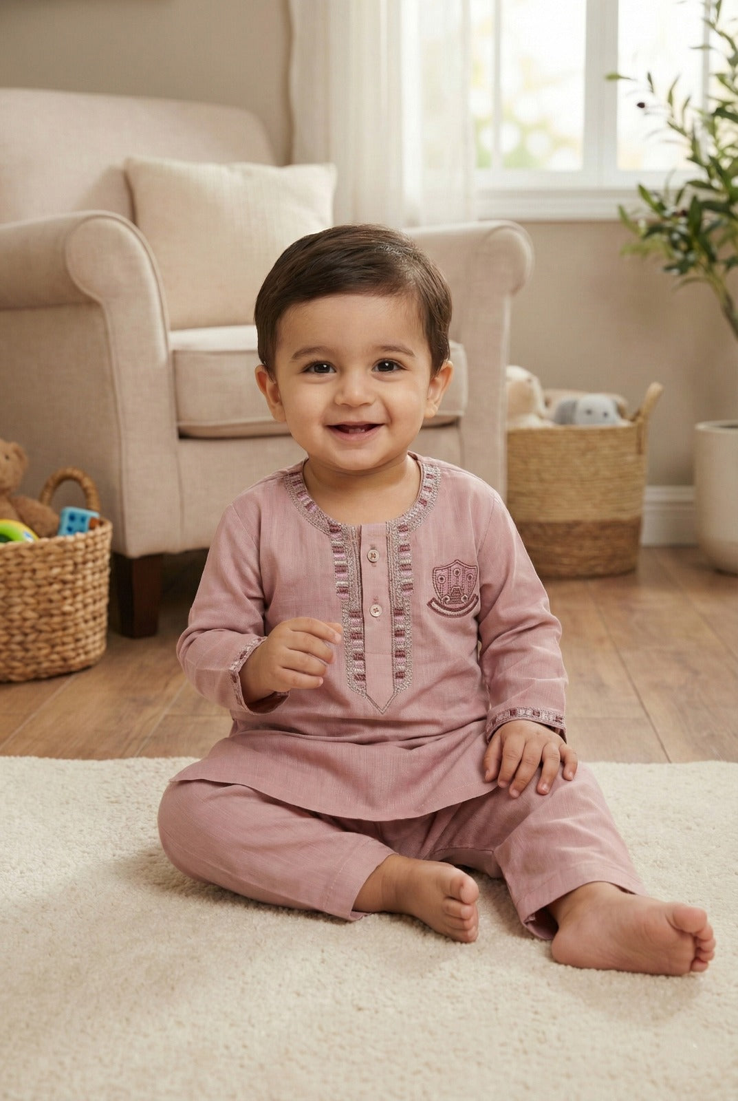 Cambridge Cotton Embroidered Kurta Pajama