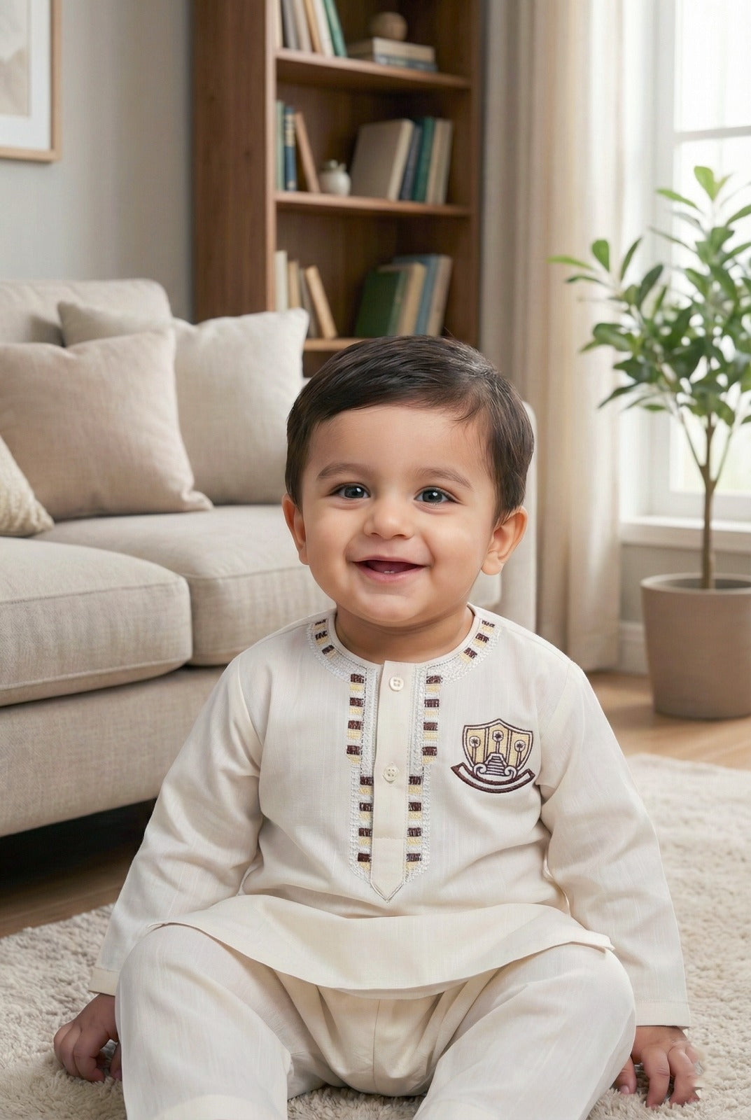 Cambridge Cotton Embroidered Kurta Pajama