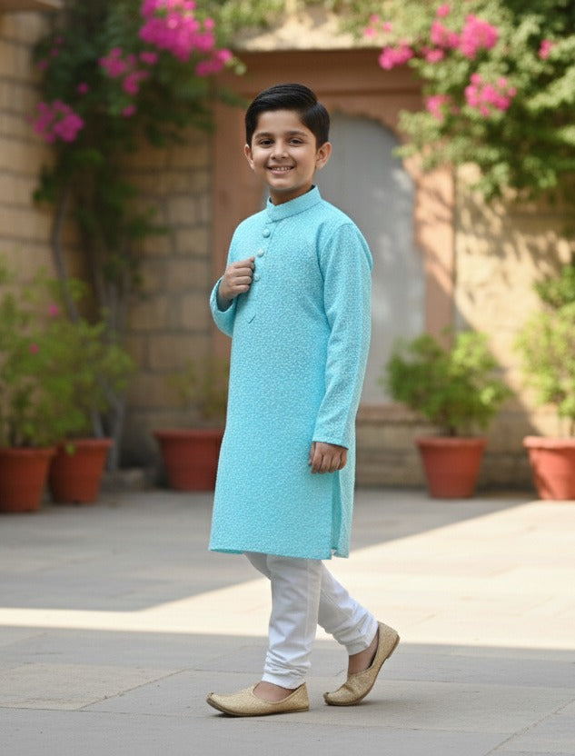 Chikankary Embroidered Kurta Pajama
