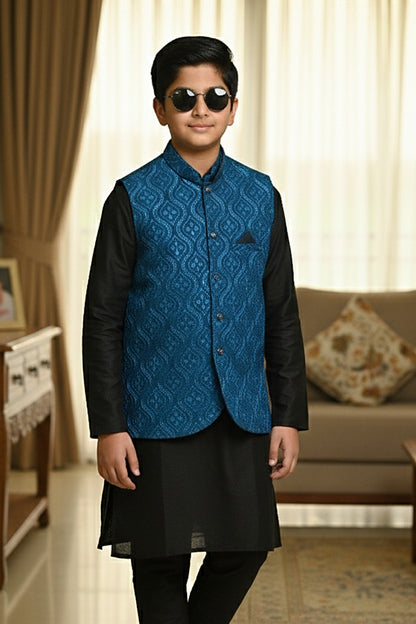 Cotton Silk Embroidered Waist Coat