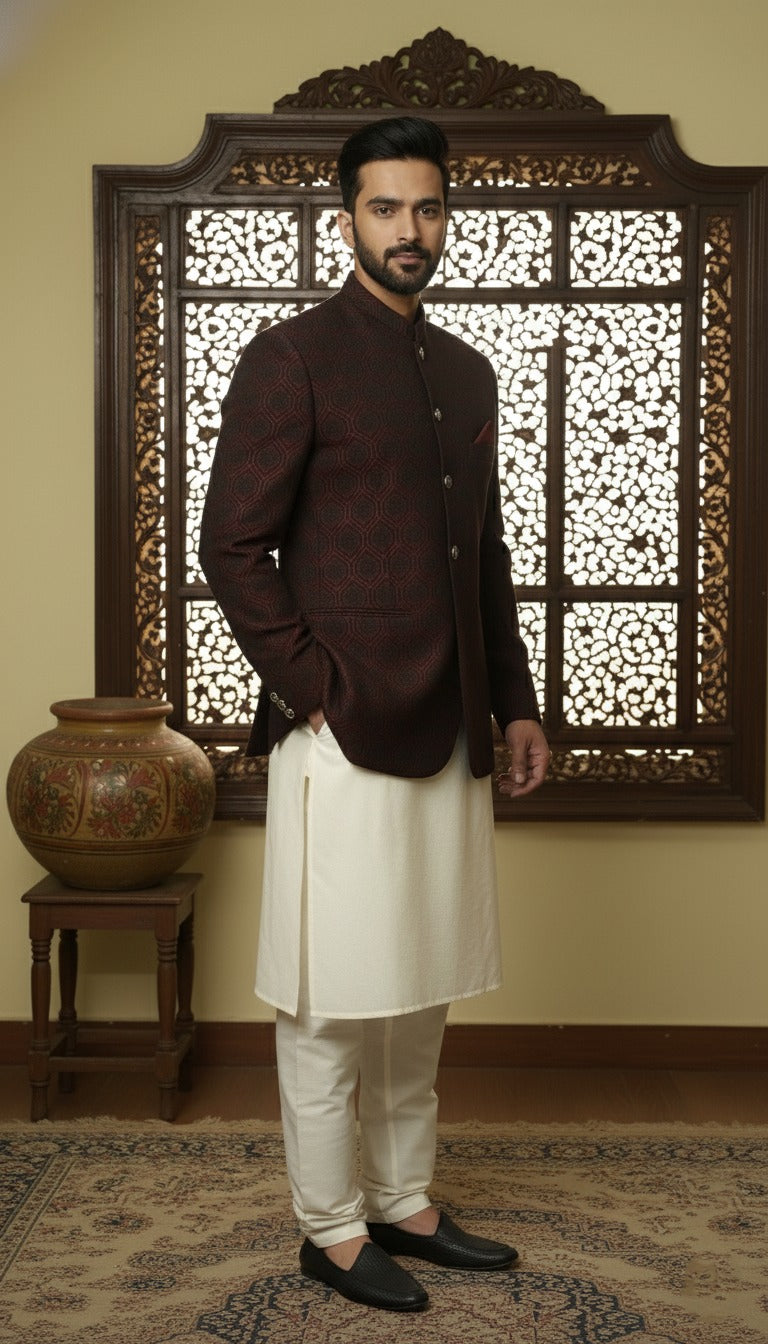 Self Banarsi Prince Coat