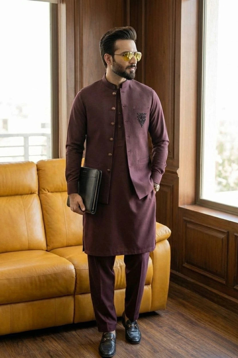 Grace Boski Embroidered Three Piece Suit
