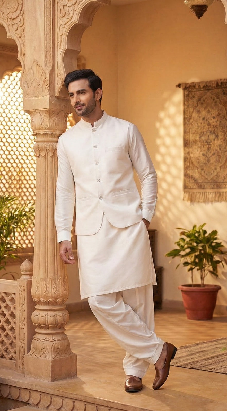 Grace Kameez Shalwar Waist Coat Suit
