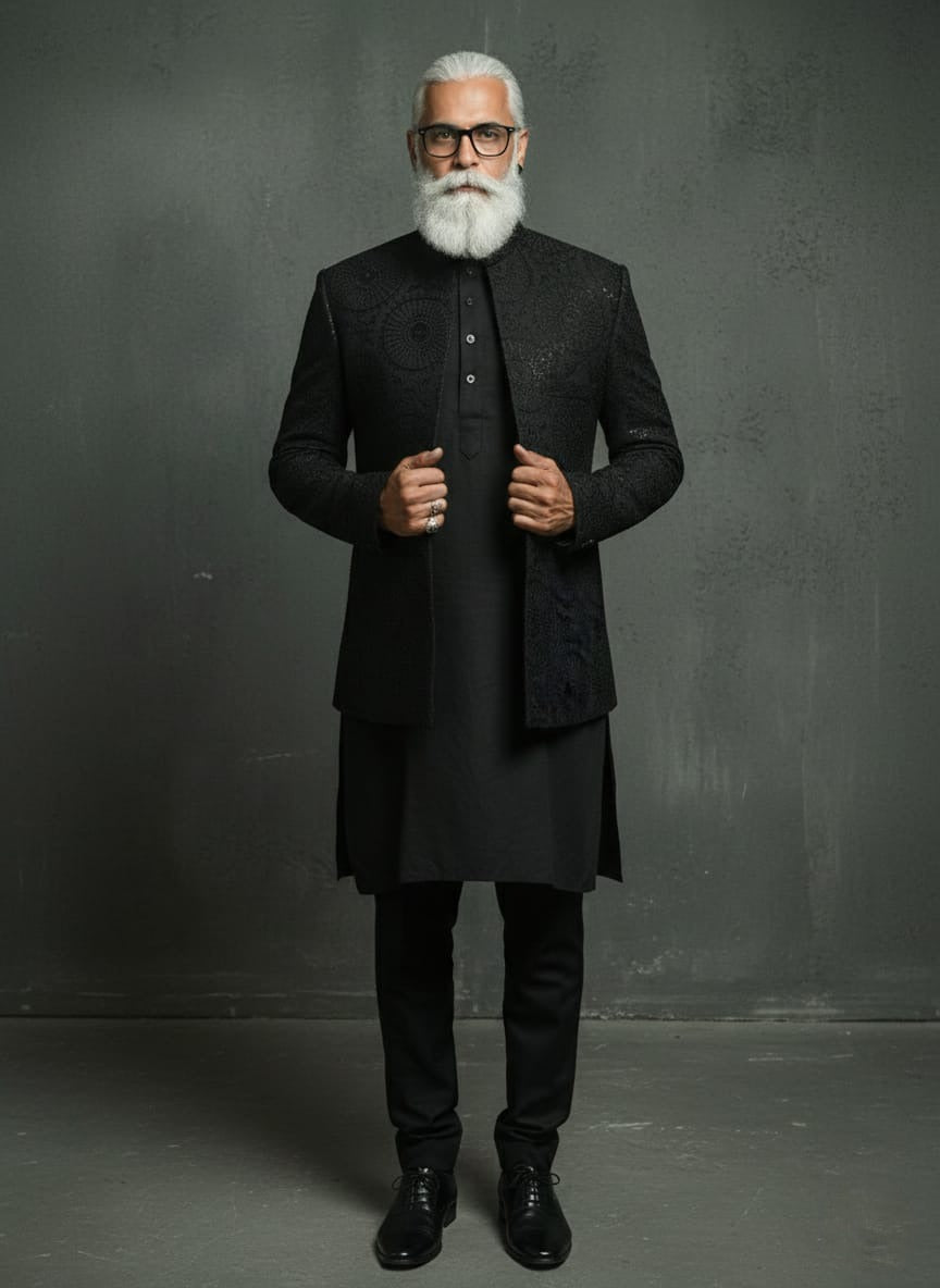 Premium Rao Silk Mid-Long Coat