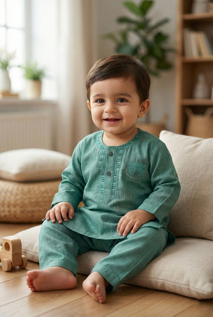 Cambridge Cotton Embroidered Kurta Pajama