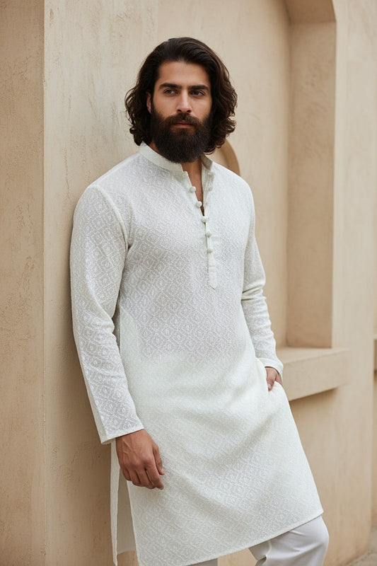 Pure Lawn Chickankari Kurta Pajama