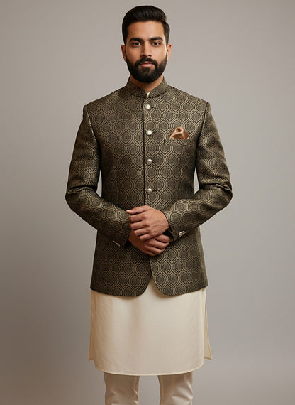 Self Banarsi Prince Coat