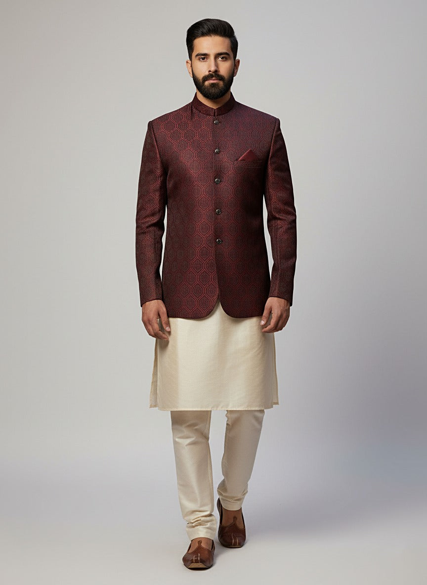 Self Banarsi Prince Coat